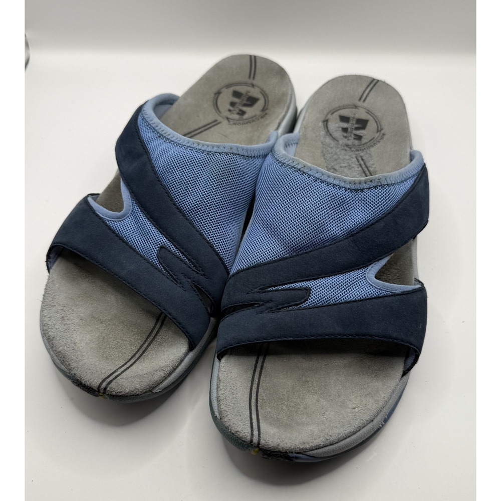 Merrell Terran‎ Slide II Sandals Blue Womens 8 Comfort Suede Grip Sole Beach